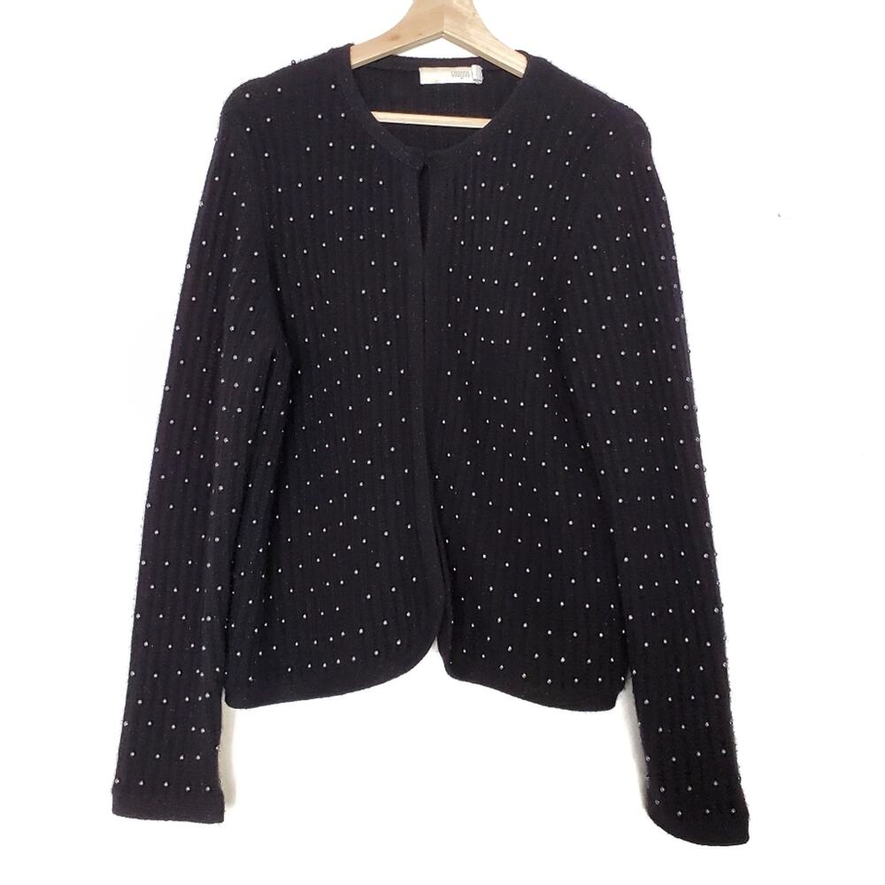l.magnin | Vtg Cashmere Beaded Cardigan Sweater